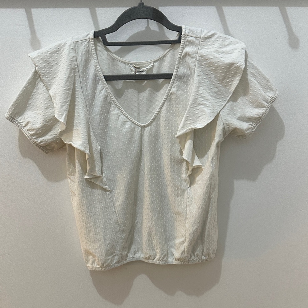 Anthropology Ruffled Short Sleeve